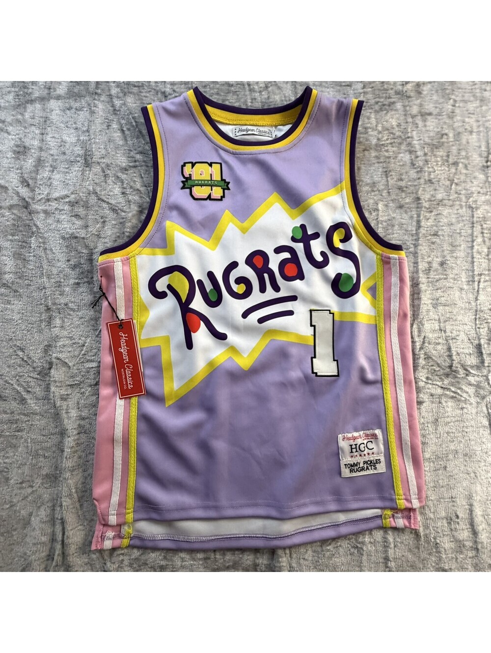 Headgear Classics Youth Rugrats Tommy Pickles #1 Basketball Jersey Size L